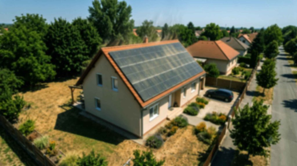 Napelem tisztítás nyáron poros napelemrendszeren a maximális energiatermelés megőrzése érdekében.